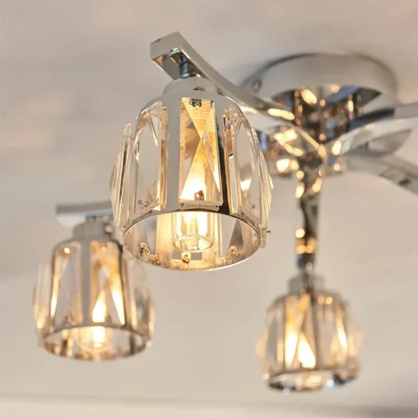 Harding 5 Bulb Semi Flush Mount Dimmable Bathroom Ceiling Light