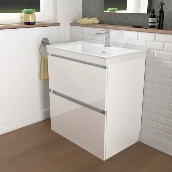 Ashford 800 White Vanity Unit with WC Black-to-wall Toilet