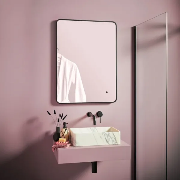 Glade Black 600 x 800 LED Steam-free Mirror