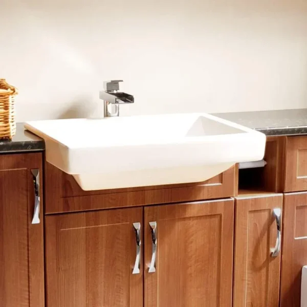 Titanio Square Semi-Recessed Basin