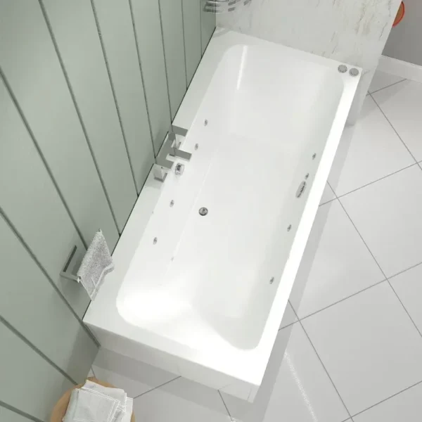 Vernwy Whirlpool Bath: Double Ended, 1700mm x 800mm