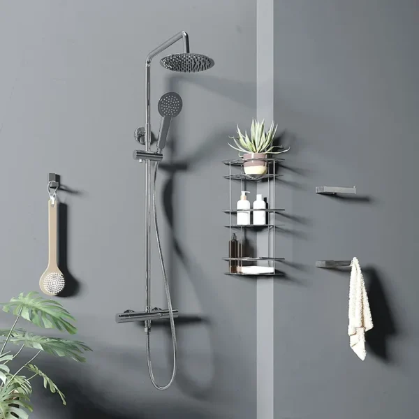 Bc Round Deluxe Exposed Thermostatic Shower Riser Kit