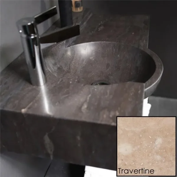 Forzalaqua Laguna Natural Stone Basin Travertine